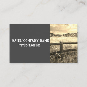 Carte De Visite paysage rustique des Rocheuses paysage sepia toniq