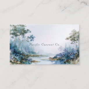 Carte De Visite Paysage serein aux accents dorés de forêt brumeuse