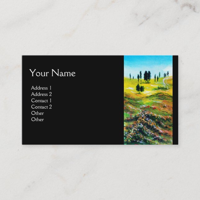 CARTE DE VISITE PAYSAGE TOSCANE AVEC POPIES (Devant)