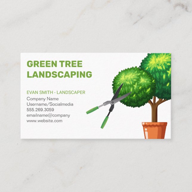 Carte De Visite Paysage | Trimming de l'arbre (Devant)