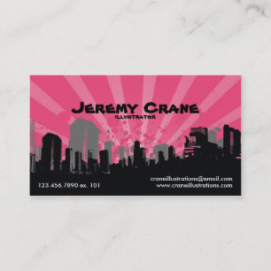 Carte De Visite Paysage urbain grunge urbain - rose