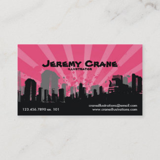 Carte De Visite Paysage urbain grunge urbain - rose