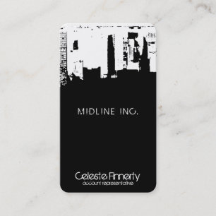 Carte De Visite Paysage urbain moderne inversé du centre-ville