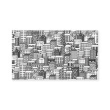 Paysage urbain noir et blanc de vecteur