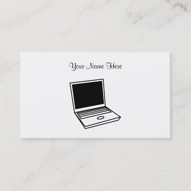 Carte De Visite PC d'ordinateur portable, votre nom ici (Devant)