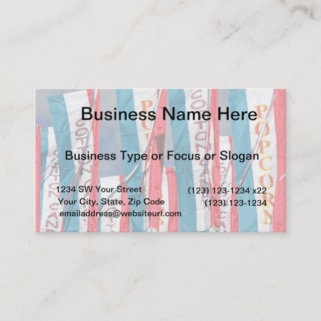 Carte De Visite Pcorn Cotton Candy Fair Flags (Devant)