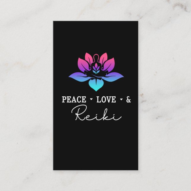 Carte De Visite Peace Love Reiki Chakra méditation spirituelle (Devant)