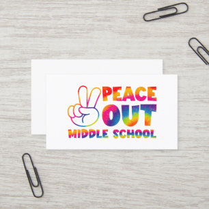 Carte De Visite Peace Out Middle School Tie Dye Dernier Day Of Sch