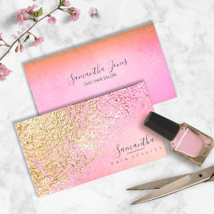 Carte De Visite Peach Abstrait Gold Peach ID775