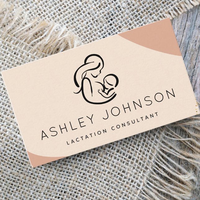 Carte De Visite Peach Boho Lactation Consultant Allaitement (Créateur téléchargé)