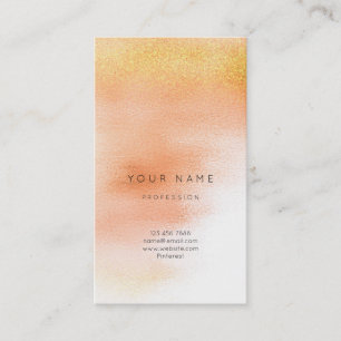 Carte De Visite Peach Gold Peach en verre blanc Ombre Stylist Vip