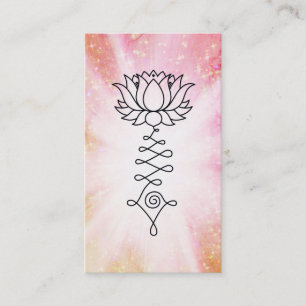 Carte De Visite *~* Peach Pink Sparkings Lotus Reiki Énergie de gu