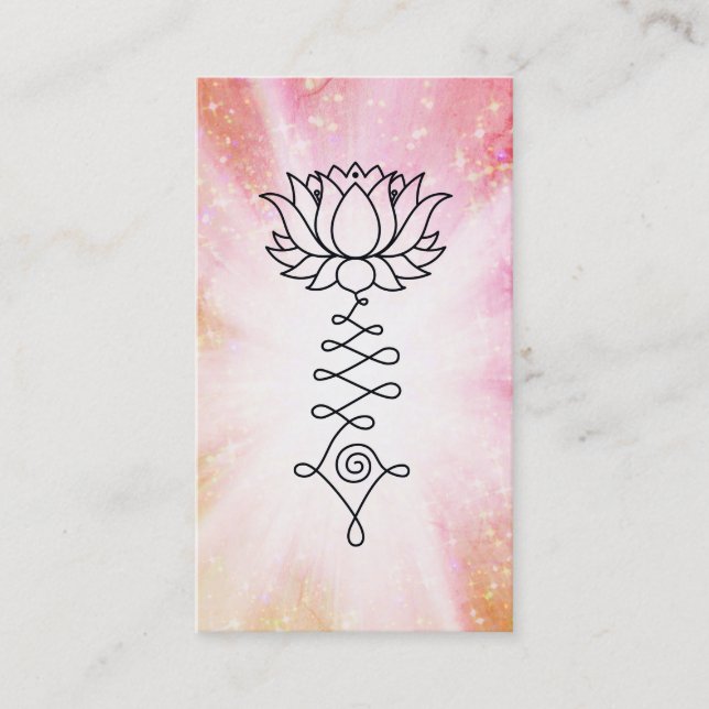 Carte De Visite *~* Peach Pink Sparkings Lotus Reiki Énergie de gu (Devant)