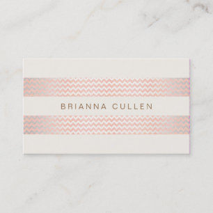 Carte De Visite Peach Pink tendance Chevron élégant chic