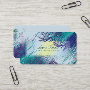 Carte De Visite Peacock Bird Feathes Maquillage Artiste Hair Styli