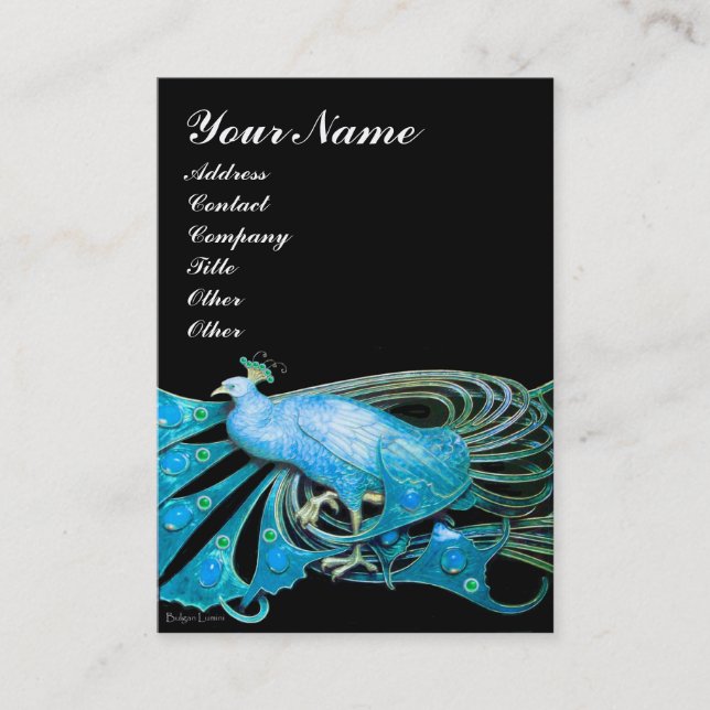 Carte De Visite PEACOCK bleu noir (Devant)