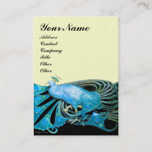 Carte De Visite PEACOCK bleu noir, or papier métallique