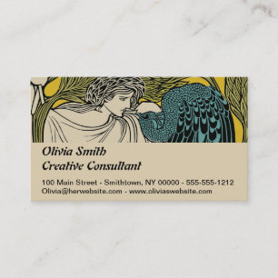 Carte De Visite Peacock Fine Art Bird Nouveau