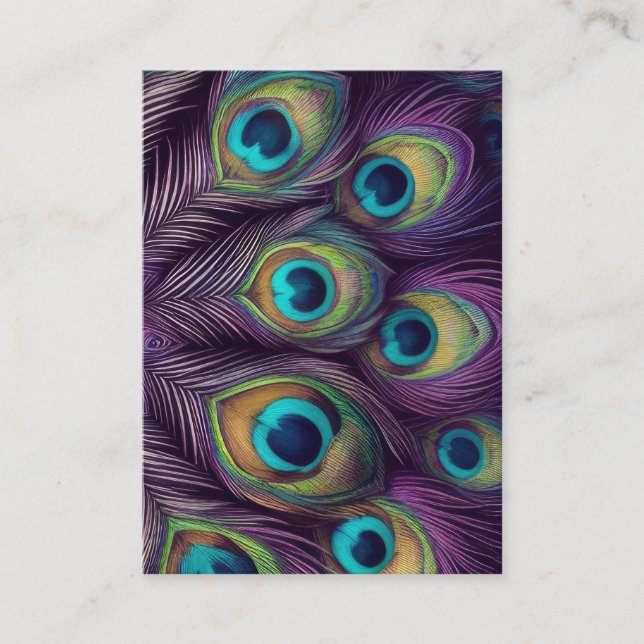 Carte de visite Peacock Plumes violet (Devant)