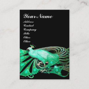 Carte De Visite PEACOCK vert noir