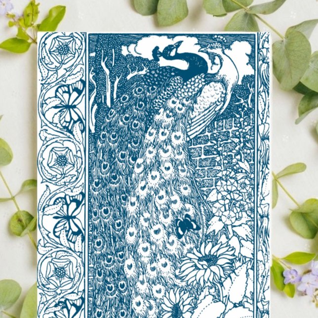 Carte De Visite Peacocks Art Nouveau (Créateur téléchargé)