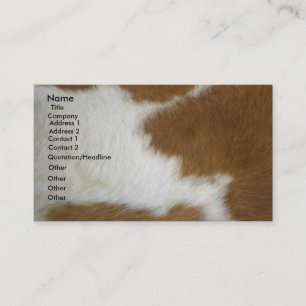 Carte De Visite Peau de vache orange brûlée