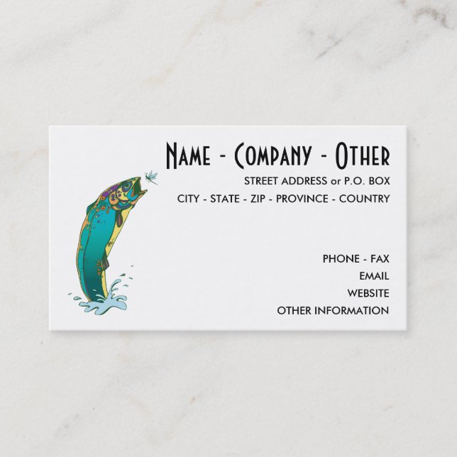 Carte De Visite Pêche à la Customise (Devant)
