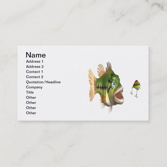 Carte De Visite Pêche au bar (Devant)