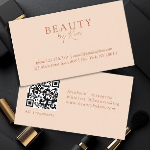 Carte De Visite Pêche, Élégant minimal, Code QR du salon