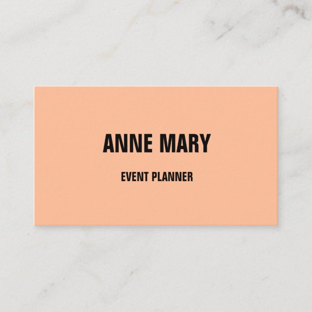 Carte De Visite Pêcher Fuzz Apricot Orange Rose Personnalisé Fille (Devant)