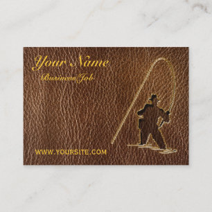 Carte De Visite Pêcheur simili cuir