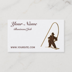 Carte De Visite Pêcheur simili cuir customisé