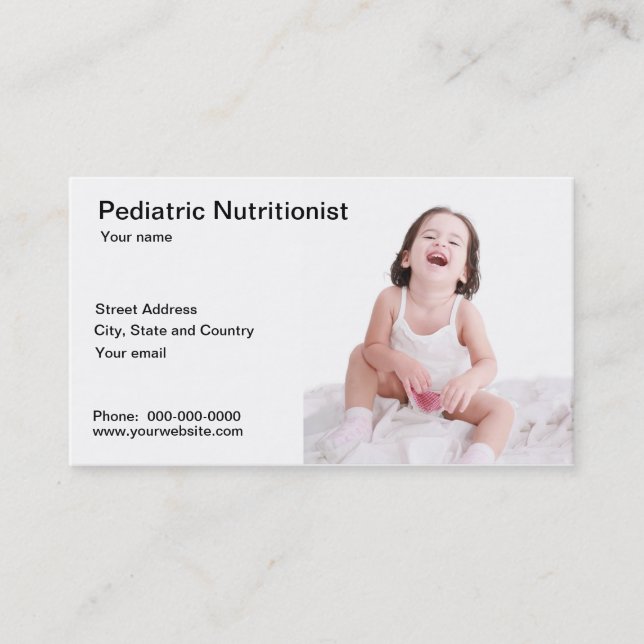 Carte de visite pédiatrique de Nutricionist (Devant)