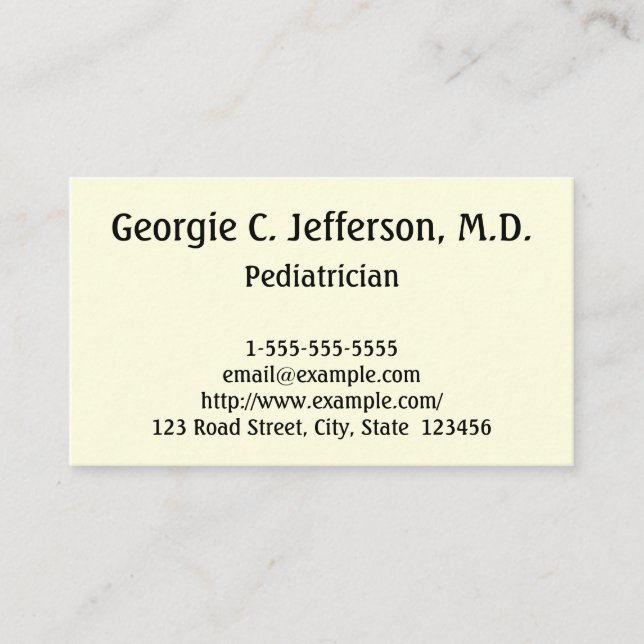 Carte de visite pédiatrique professionnel (Devant)