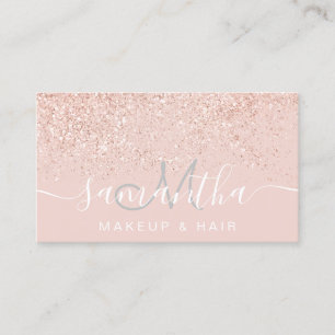 Carte De Visite Peignoirs rose or parties scintillant rose pastel
