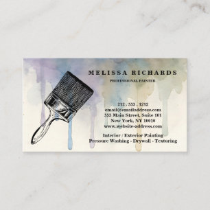 Carte De Visite Peintre Aquarelle Goutte