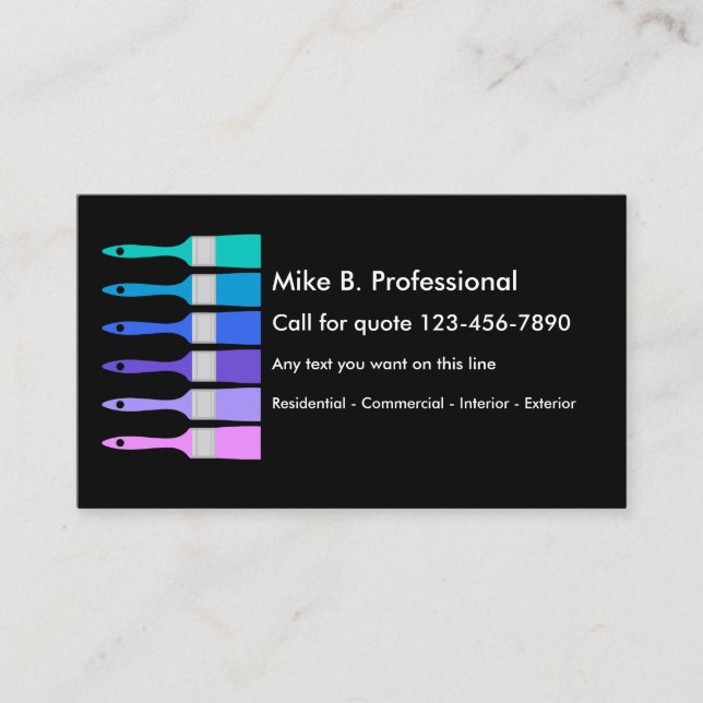 Carte De Visite Peintre de maison professionnel Cool (Devant)
