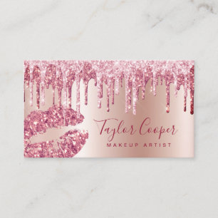 Carte De Visite Peintre de maquillage de lèvres de parties scinti