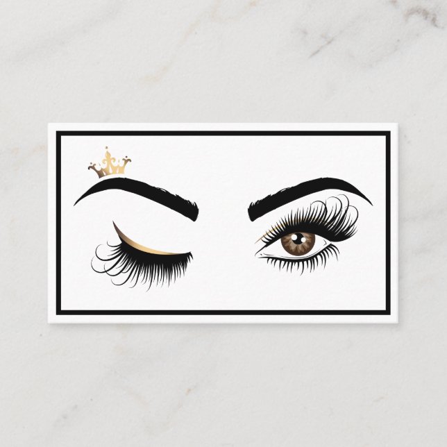 Carte De Visite Peintre de maquillage Wink Eye avec extension de c (Devant)