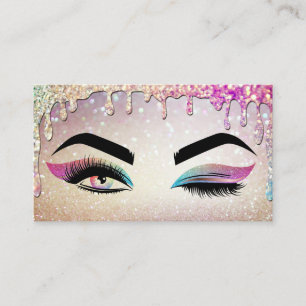 Carte De Visite Peintre de maquillage Wink Eye Lashes holographiqu