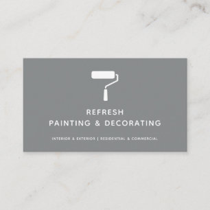 Carte De Visite Peintre Et Décorateur Peinture Rouleau Gris Modern
