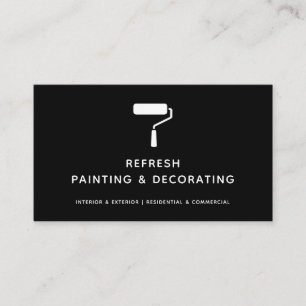 Carte De Visite Peintre Et Décorateur Peinture Rouleau Noir Modern