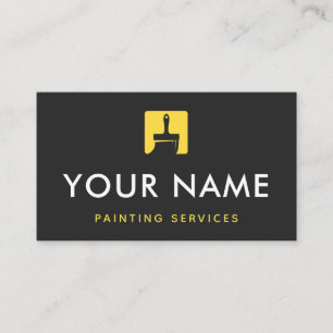 Carte De Visite Peintre Peinture Jaune Peinture Icône Pinceau Simp