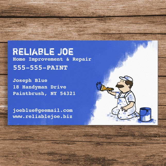 Carte De Visite Peintre Peinture Royal Blue Peinture | Entrepreneu (Créateur téléchargé)