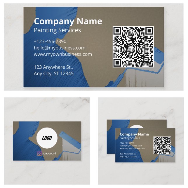 Carte De Visite Peintre QR (Painter QR Business Cards)