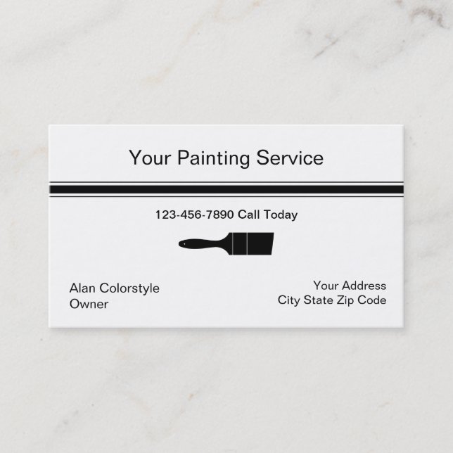 Carte de visite Peintre simple (Devant)