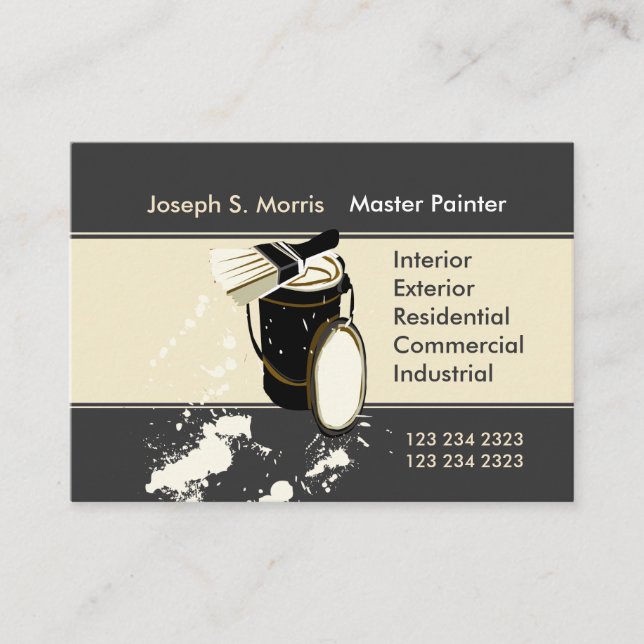 Carte De Visite Peintres blancs Services de peinture Amélioration  (Devant)