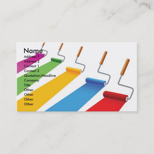 Carte De Visite Peinture1, Nom, Adresse 1, Adresse 2, Contact 1, . (Devant)