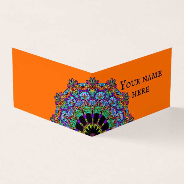 Carte De Visite Peinture à la main Mandala Horloge Face 24 (Extérieur)