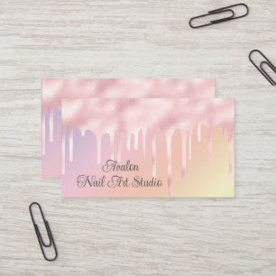 Carte De Visite Peinture à ongles rose goutte